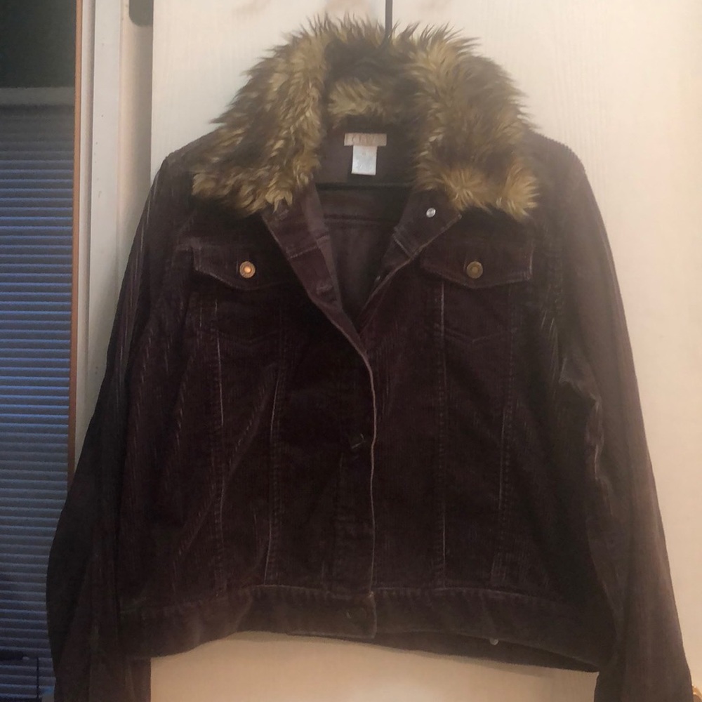 Corduroy Jacket with Faux collar and Sleeves